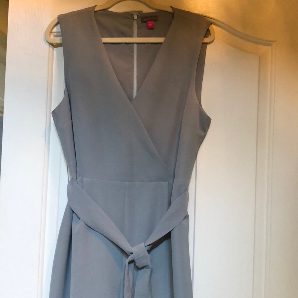 Vince Camuto Light Gray Sleeveless Wrap Dress